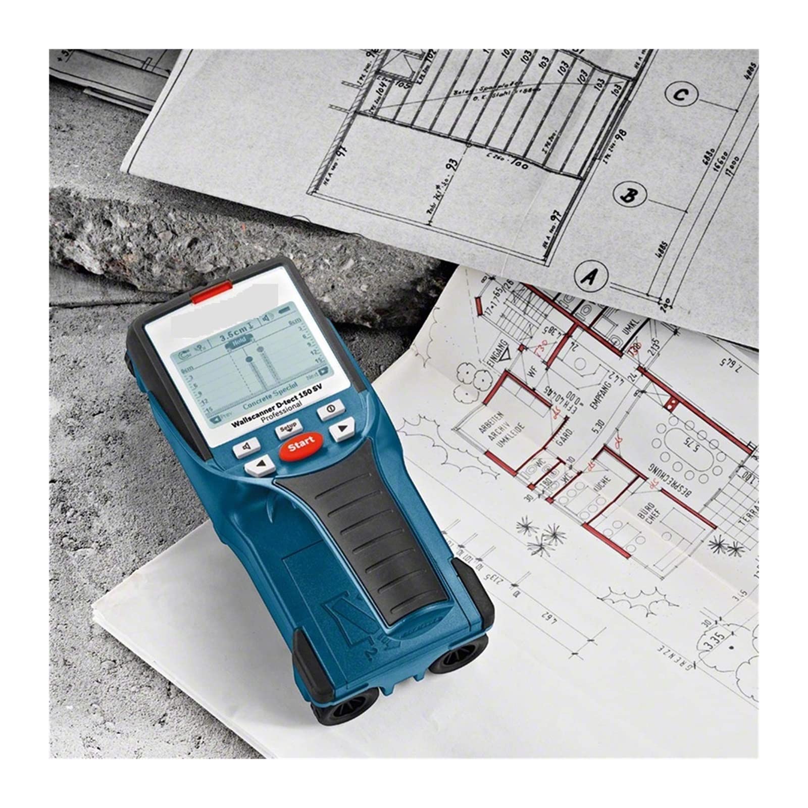 EDEDE Escáner de Pared, Detector de Metales Escáner de Pared Detección Madera/Cables Vivos/Tubos de plástico/Metal Detector de Metales Pinpointer