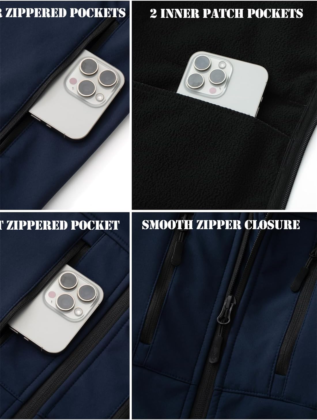 KVE Men's Softshell Vest Windproof Lightweight Golf Vest Outerwear with Pockets, Sleeveless Jacket for Sports - Image 5