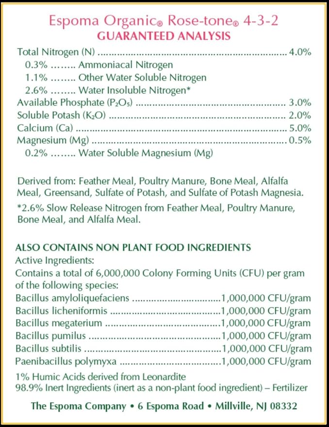 Fertilizante Orgánico Espoma Rose-Tone 4-3-2 para Rosas y Plantas con Flores miniatura 3