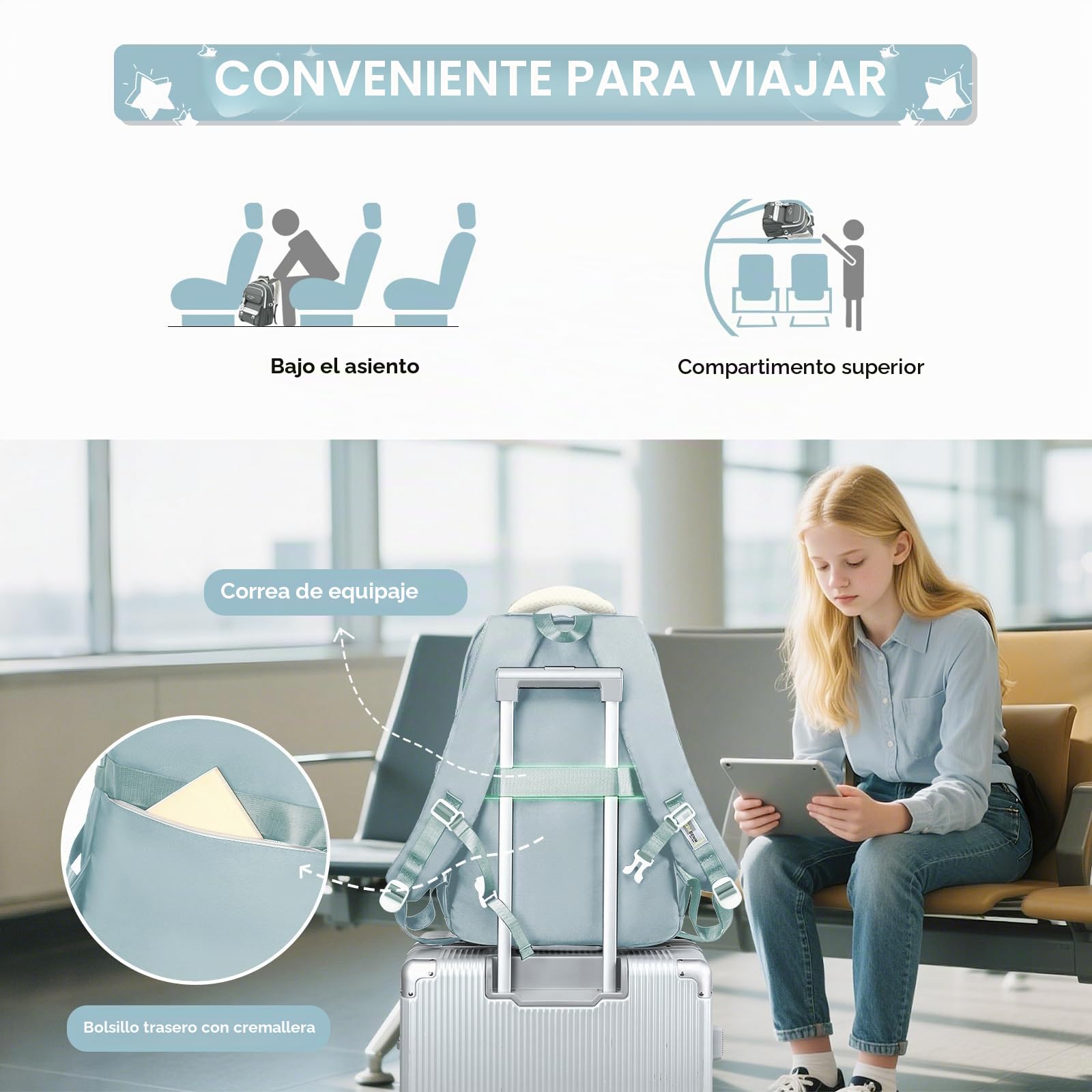 Tanou Mochila Escolar para Adolescentes Niñas, Mochilas Grande Instituto