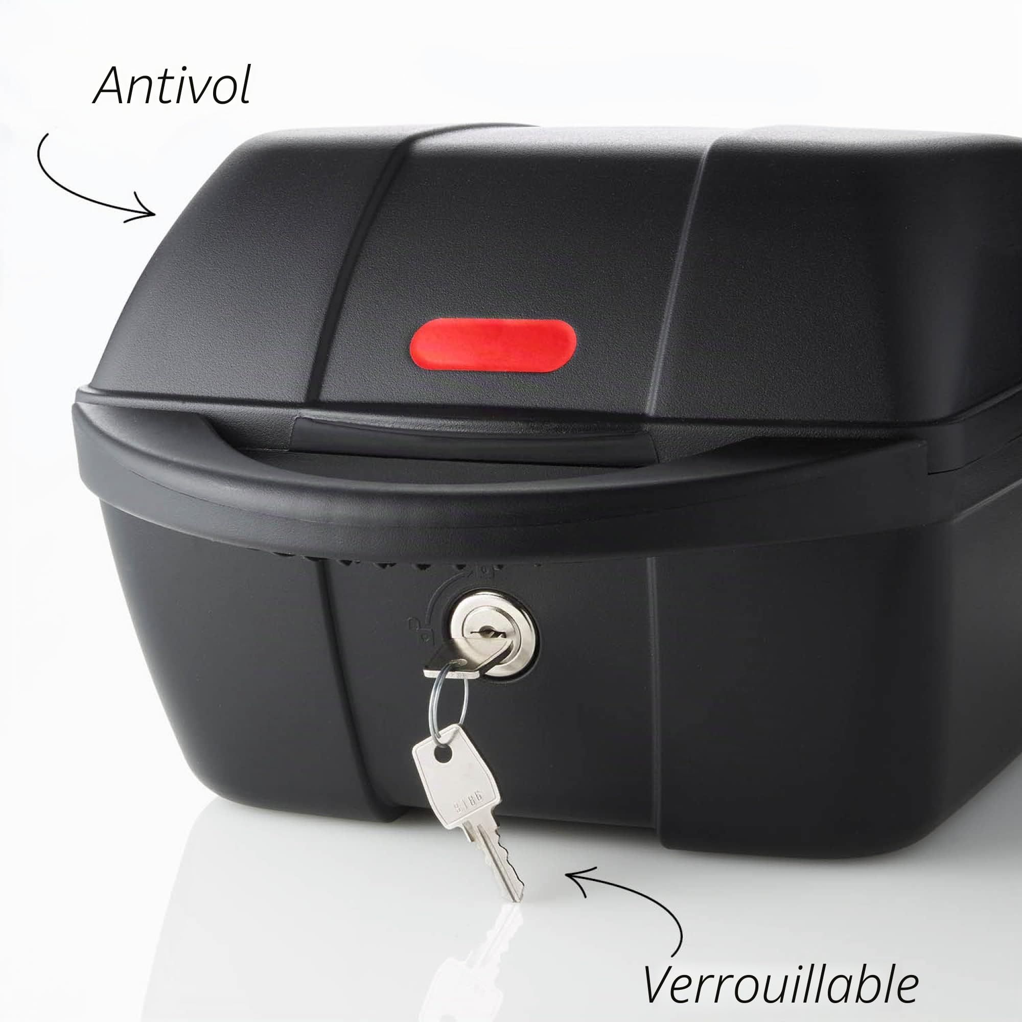 fischer gepäckbox pour Porte-Bagages vélo Volume: env. 15 l, verrouillable, 2 clés incluses, Noir, 19 x 26 x 42 cm