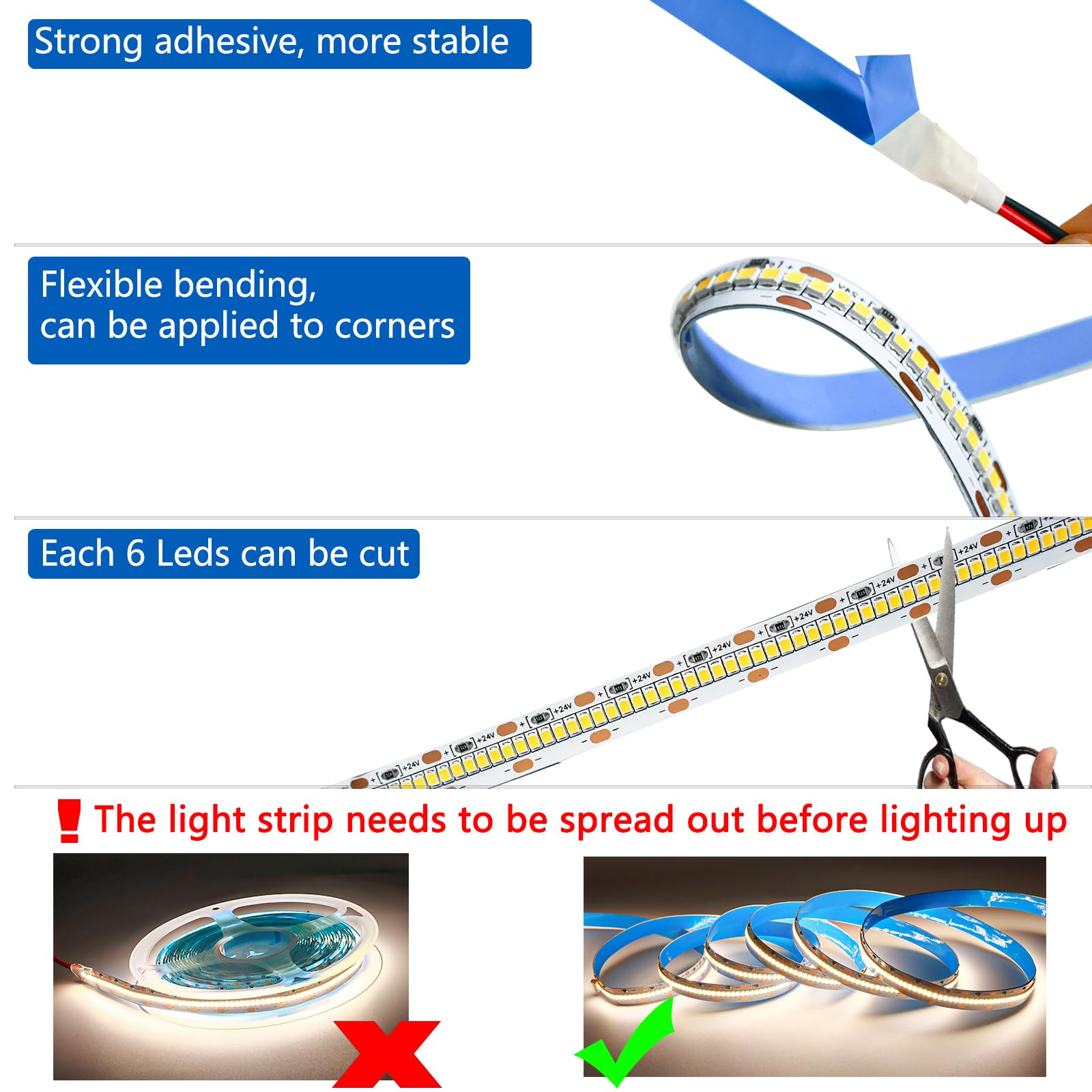 Taśma świetlna LED 24V, naturalna bie 4000K Pro wersja super jasna 5m taśma świetlna SMD 2025 IP20 420 LEDs/M łącznie 2100 LEDs pasek LED do sypialni, kuchni