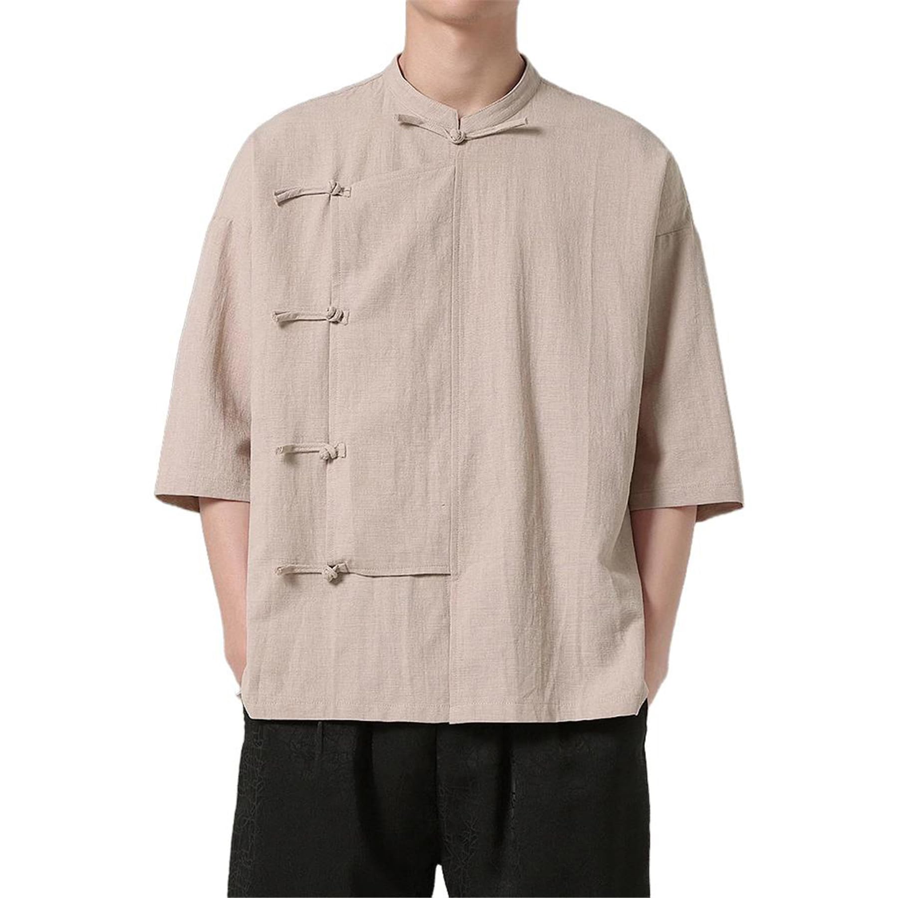 GUOYUXIAO Männer-EIS-Silkwolle-Tanganzug, Sommer-dünnes-Hemd.
