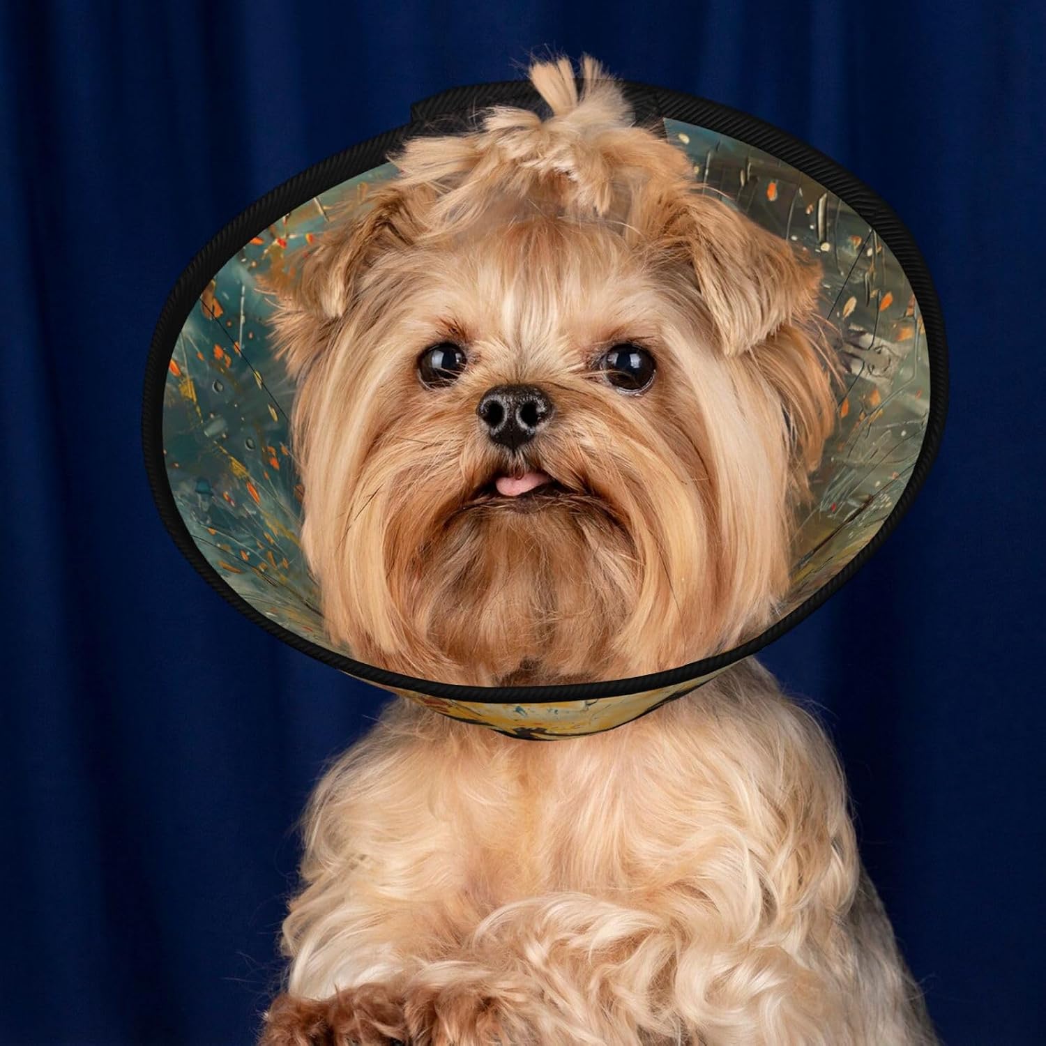 Dance with Music Print Cat Cone Collar, Adjustable Elizabethan Collar, Soft Dog Recovery Collars, for Small Large Cats