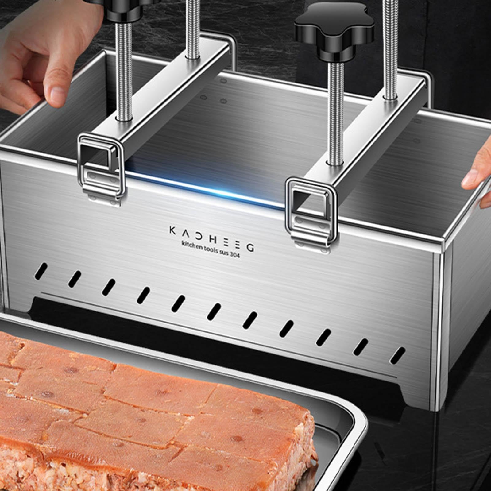 Wswqopara Carne Cubeta de Acero Inoxidable Herramienta Manual para Presionar Jamón Desmontable para Hacer Embutidos Apta para, 2kg