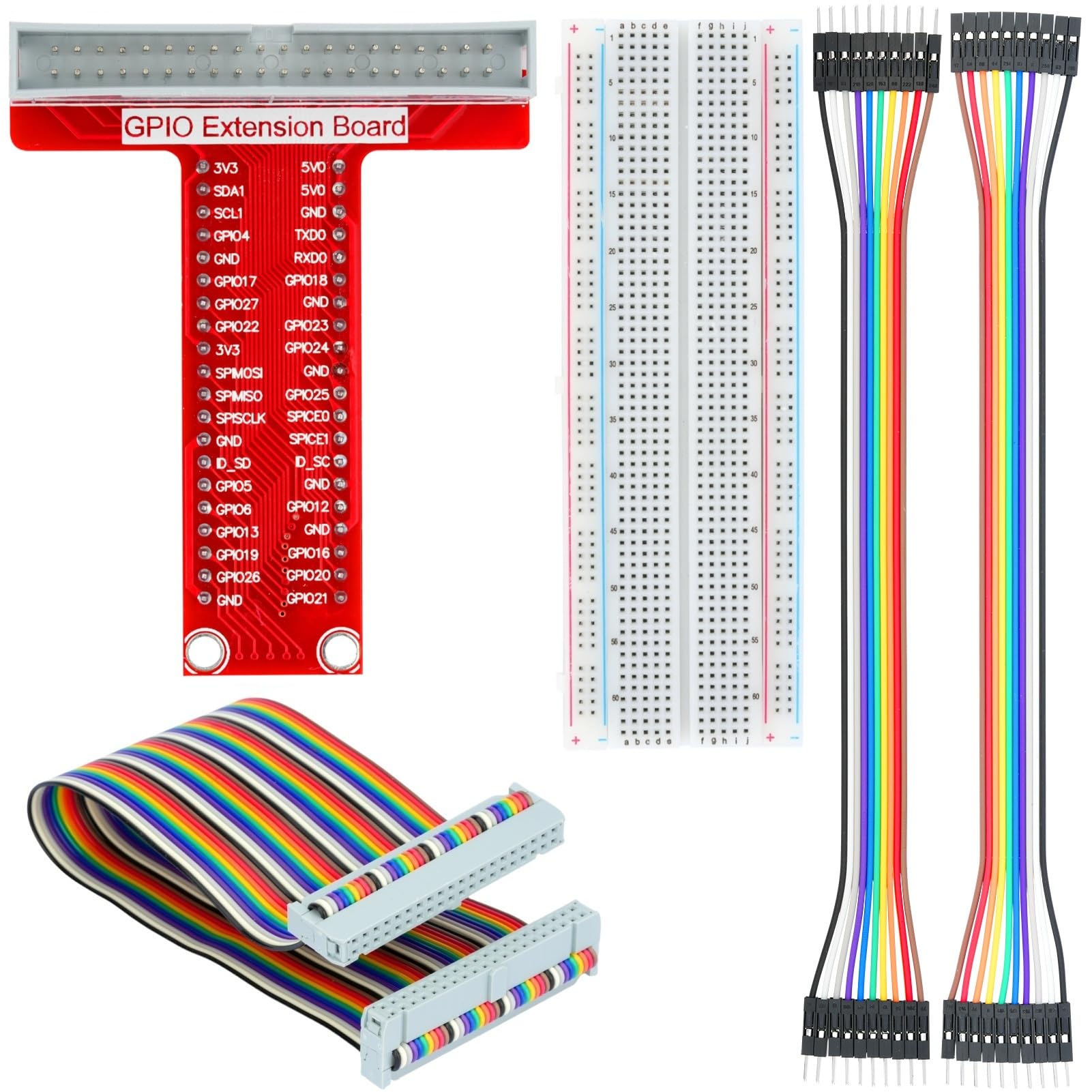 1 set di 40 pin maschio a femmina GPIO cavo a nastro T-Type scheda di espansione 400 fori kit breadboard compatibile con Raspberry Pi B+ 2 3 5