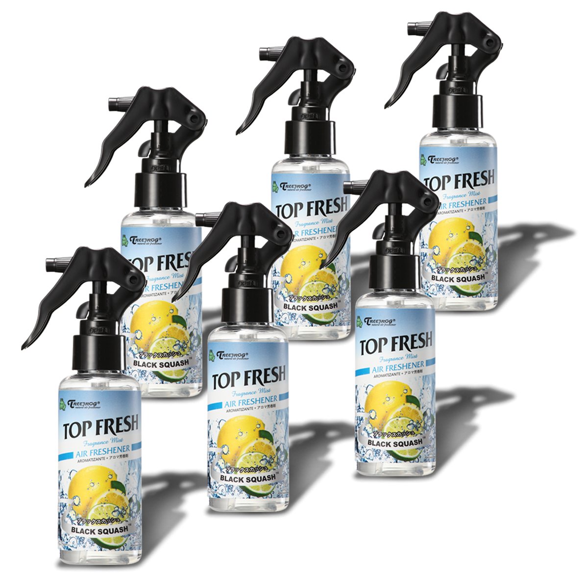 Pack of 6 Treefog Mist Spray Air Fragrance Freshener Bottle (Black Squash Scented)
