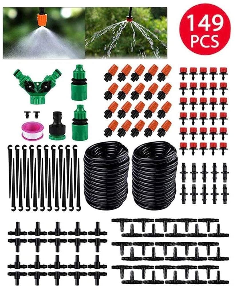 Irrigatore Da Giardino Lawn Sprinkler Irrigazione automatica Micro Sprinkler Arbusto a goccia Kit Irrigazione da giardino 30M Sistema di irrigazione Kit da giardino per irrigazione a goccia LSDRALOBBE