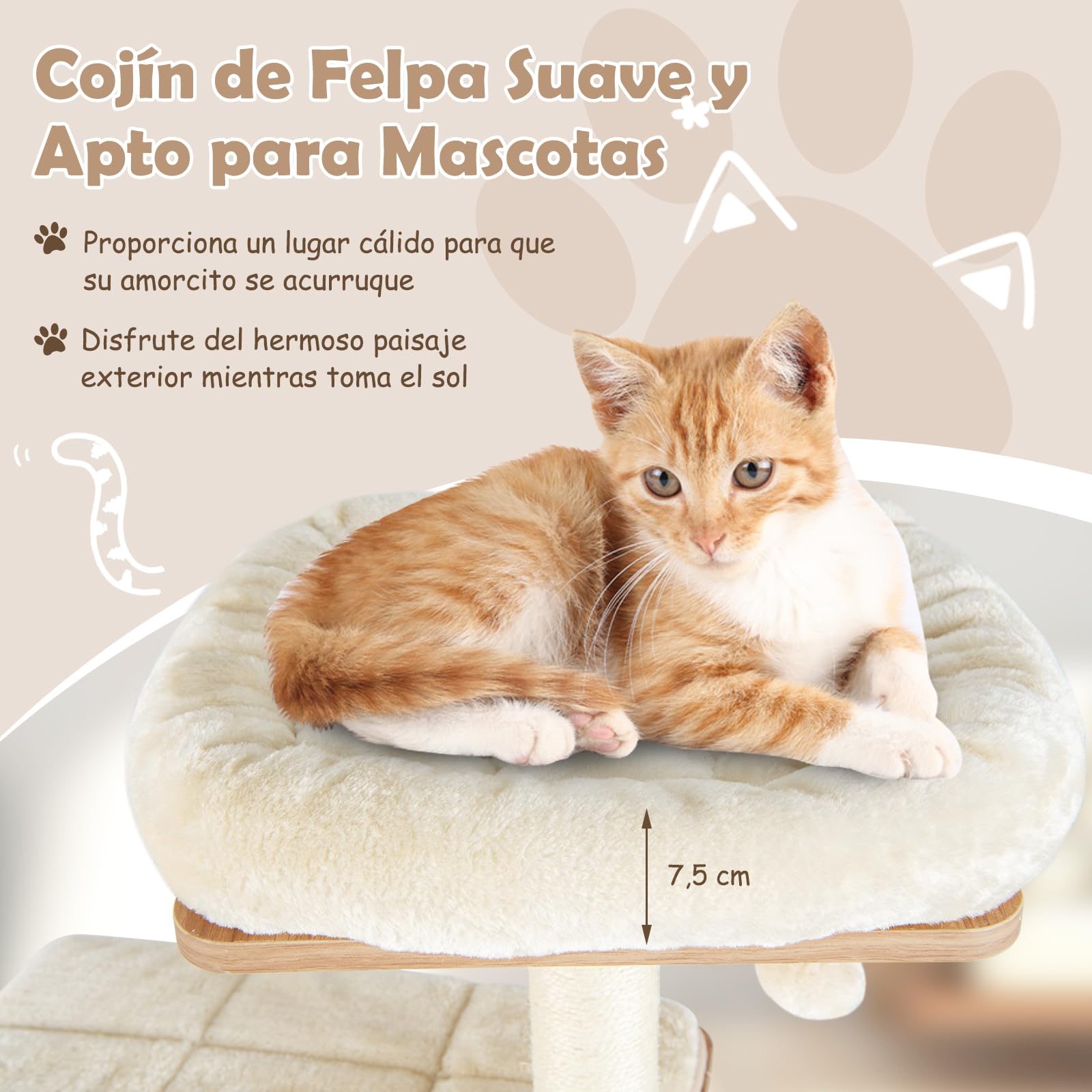 GOPLUS Árbol para Gatos de Varias Capas de 163 cm, Torre de Actividades para Gatos Escaladores en Interiores con Postes para Rascar, Plataforma Acolchada, 2 Condominios, 3 Bolas