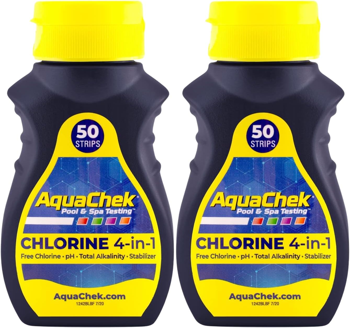 AquaChek 511244-02 Yellow 4-in-1 Free Chlorine Test Strips (2 Pack)