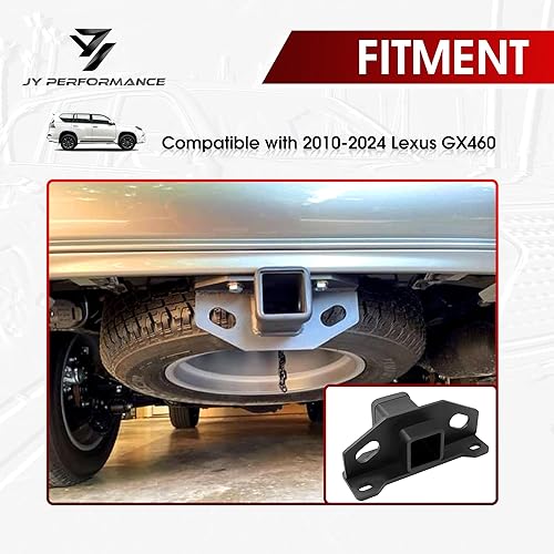 Miniatura 2 de JY PERFORMANCE Enganche de remolque para Lexus GX460 2010-2024, Clase 3 III de 2 pulgadas (placa de ajuste incluida)