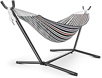 Angchiluo 600lbs Heavy Duty 2-Person Hammock with Stand - Portable Outdoor Patio Swing, Easy Setup, Carrying Bag