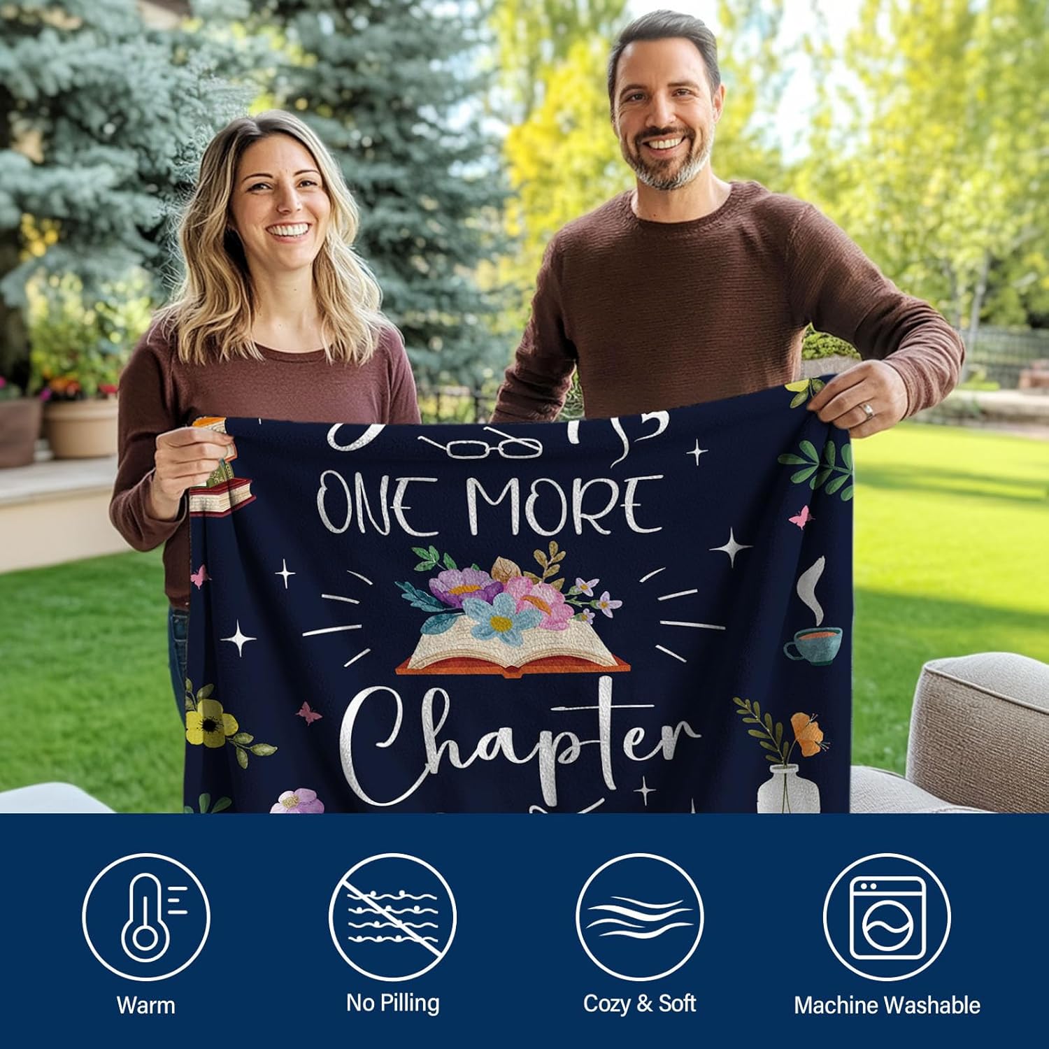 Book Lovers Gifts for Book Lovers Women, Bookish Gift for Readers, Reading Blanket, Books Club/Bookworm/Reading Gift for Women, Literary Gifts Blanket 60"*50" - Image 4