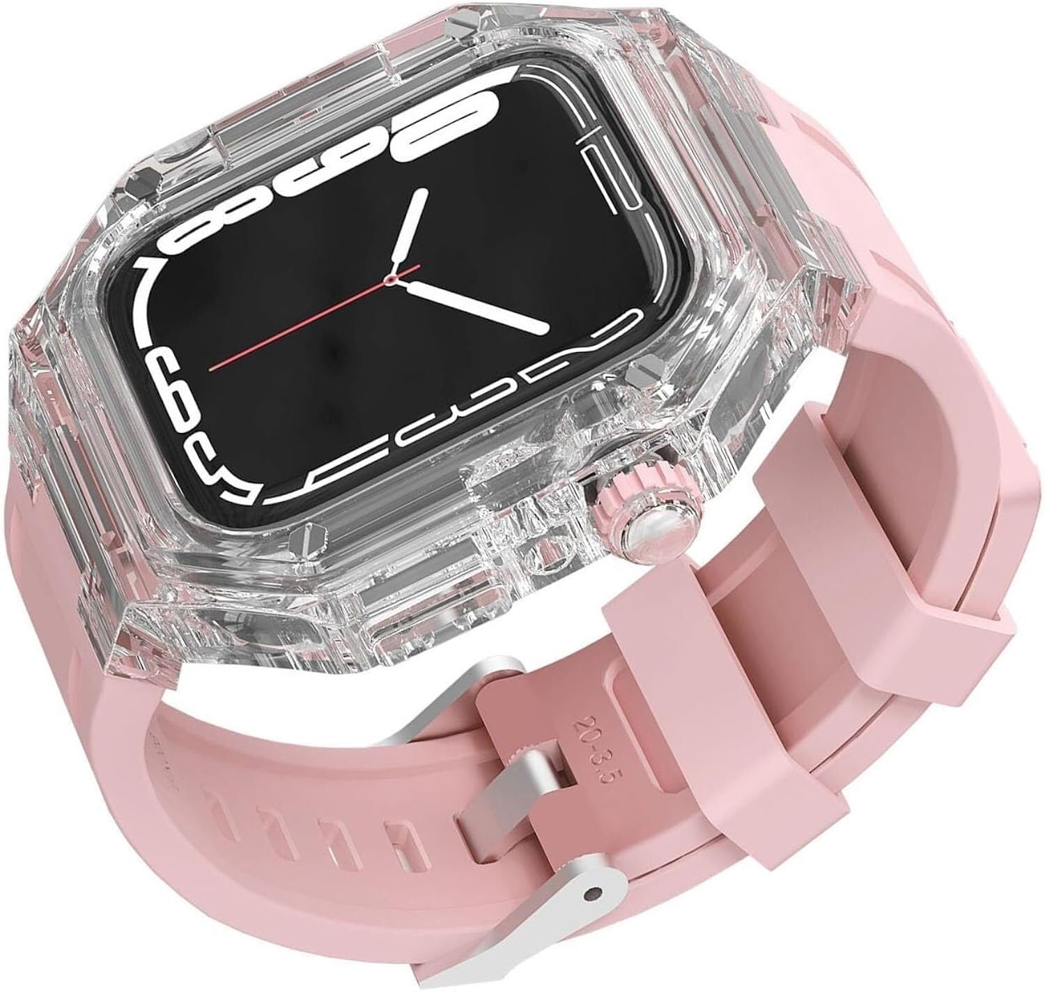 Kit boîtier transparent Apple Watch et bracelet caoutchouc SCHIK