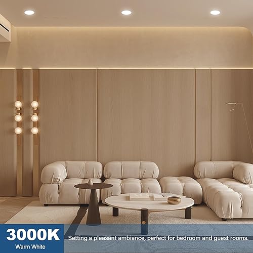 Miniatura 8 de AIDROIT Luces LED de disco de 56 pulgadas para montaje empotrado, lámpara de techo empotrada de 5000 K, luz de día regulable de bajo perfil,