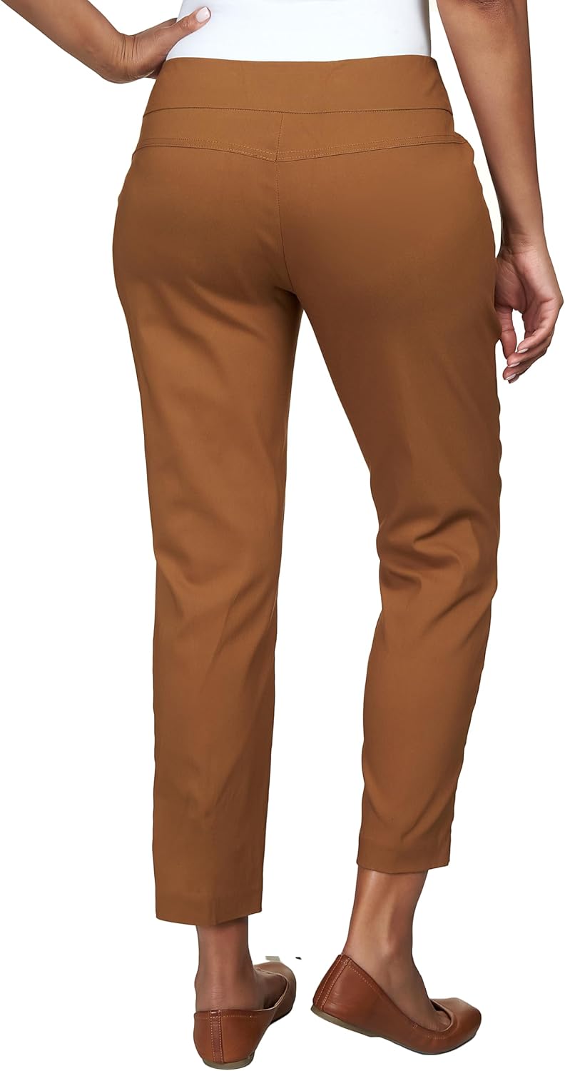 Ruby Rd. Womens Ruby Rd. Womens Petite Mid-Rise Pull-on Straight Solar Millennium Tech Ankle Pant - Image 2