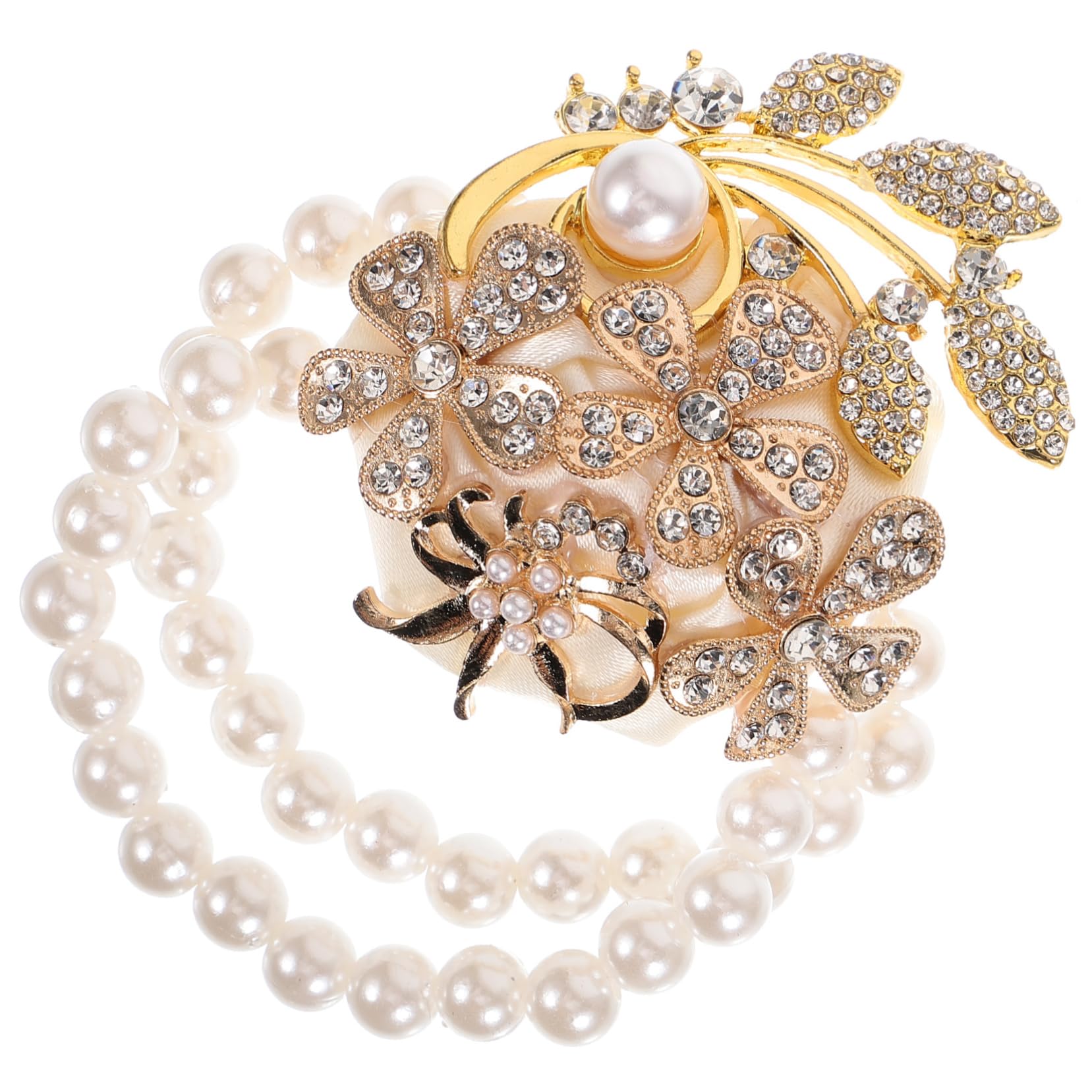 FOMIYES Decorazione Floreale da Polso per Ballo di Fine Anno per Ragazze per Donne per Matrimonio per Damigella d'Onore per Bouquet Bracciale con Strass per Addio Nubilato
