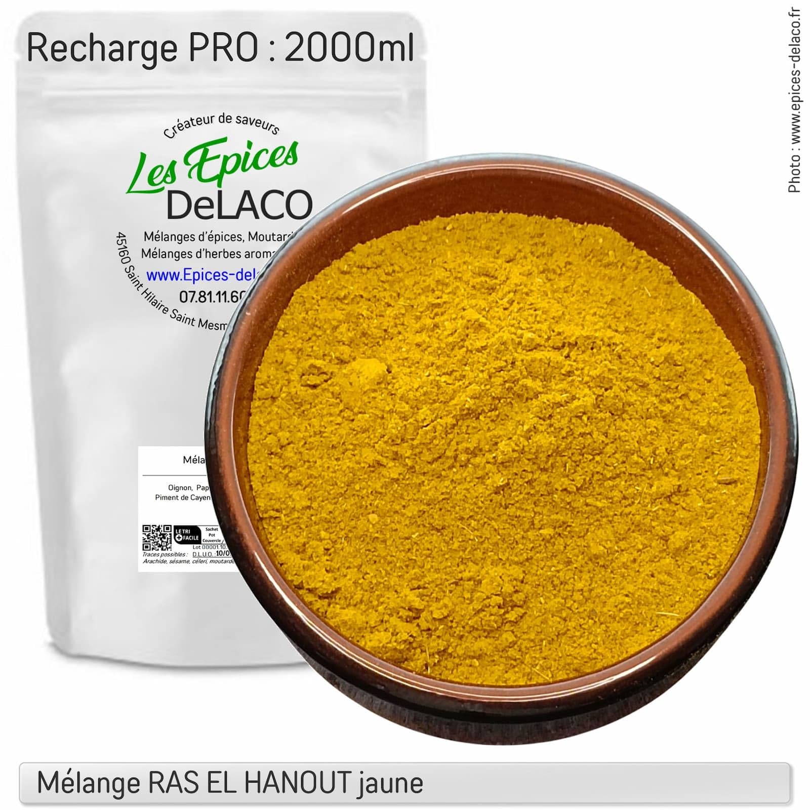 Mélange RAS EL HANOUT jaune 1040g PRO | Les Epices DeLACO
