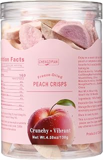 Freeze Dried Peaches Pieces,130g/4.58oz, Dried Fruit Snack,Dehydrated Fruit, for Snacks, Yogurt & Kids Treats-Vegan, Cooking,Baking