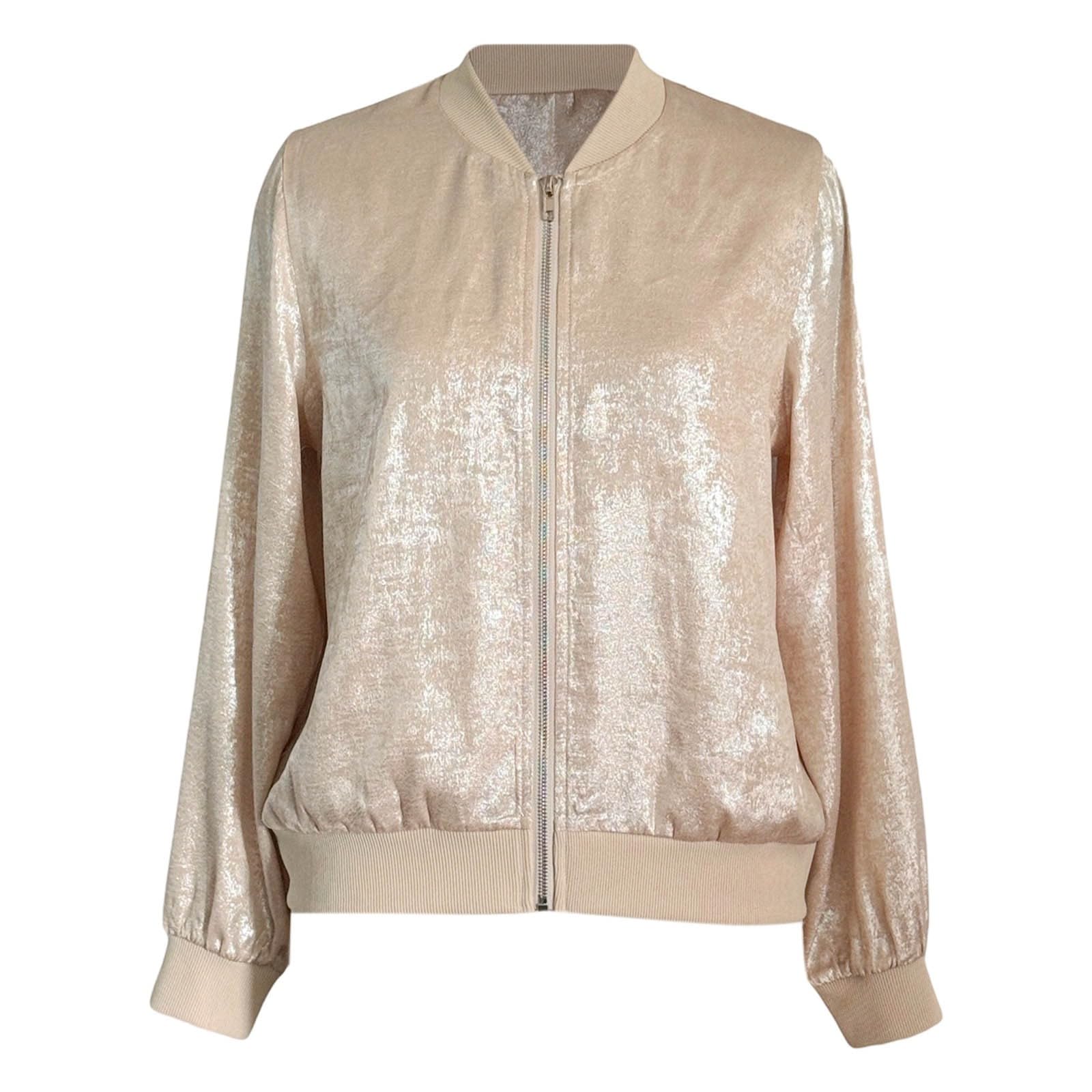 Veste à paillettes pour femme - Veste bomber à paillettes - Cardigan - Veste à paillettes - Veste de costume cintrée - Haut à paillettes - Tenue streetwear pour fête en boîte de nuit