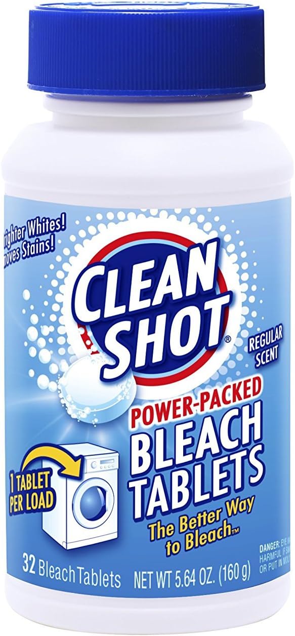 Bleach Tablets – 32 Ct. (5.64 oz) Concentrated Bleach Cleaner - For Laundry, Kitchen, Bathroom Tiles – Original Scent