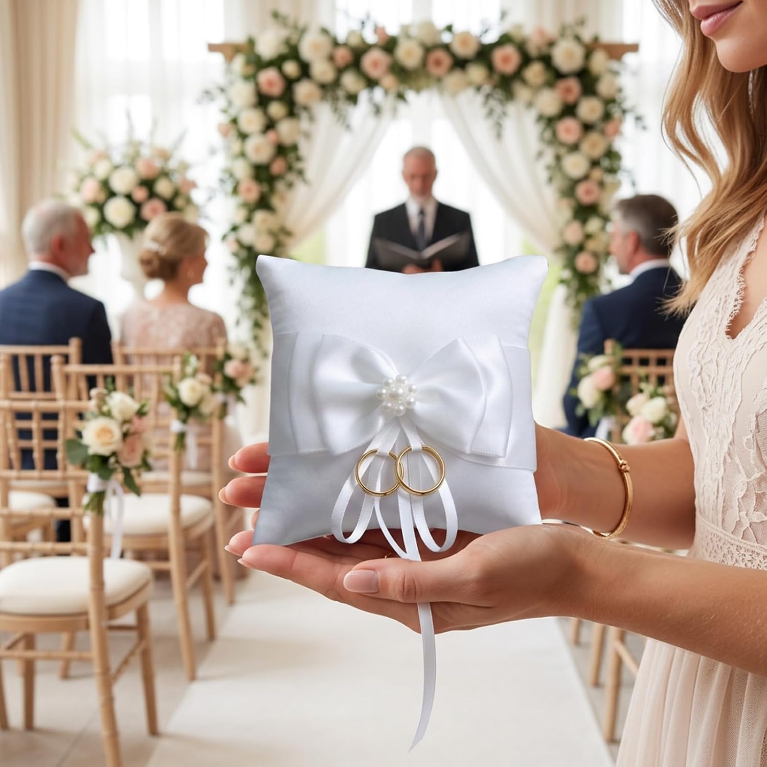 2-Piece Ring Bearer Pillows, Wedding Ring Bearer Pillow Set, Ring Pillow for Ring Bearer, Wedding Ceremony, Anniversary, Proposal, Gift Presentation