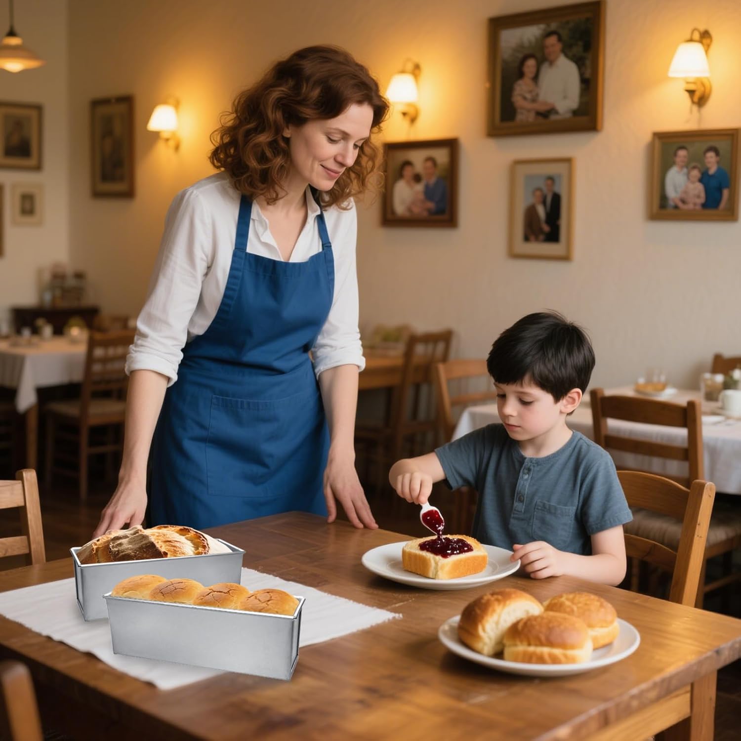 4 Pcs 2 lb Pullman Loaf Pan with Dough Scrapers 13 x 4 Inch Silver Baking Mold Nonstick Coating Pan with Lid for Baking, Bread Toast, for Oven Use - Image 6