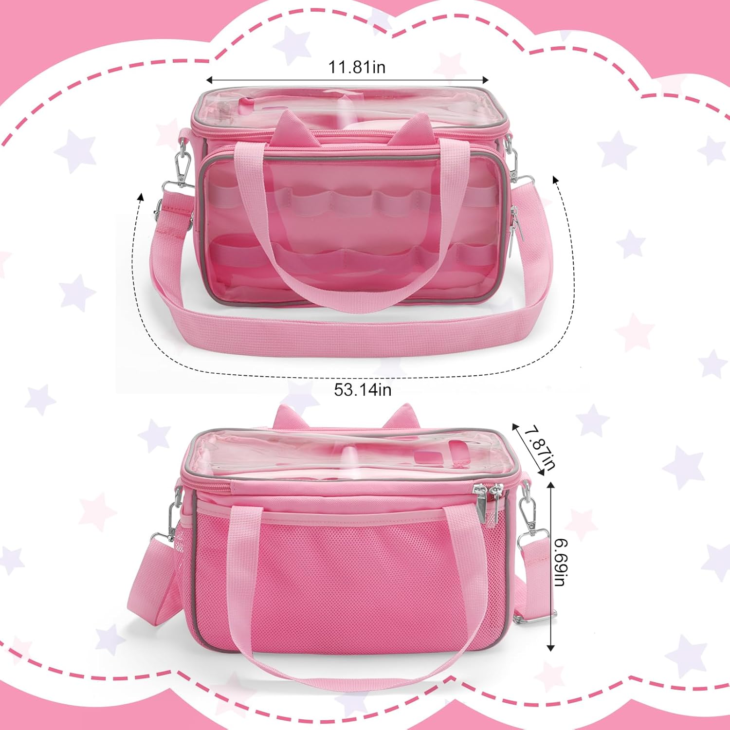 Carrying Case for Tonies, Tonie box, Tonies Figures,Tonie Characters - Transparent Storage Bag Case with Charger Access, Music Holes, Portable for Travel Organizer - Image 6