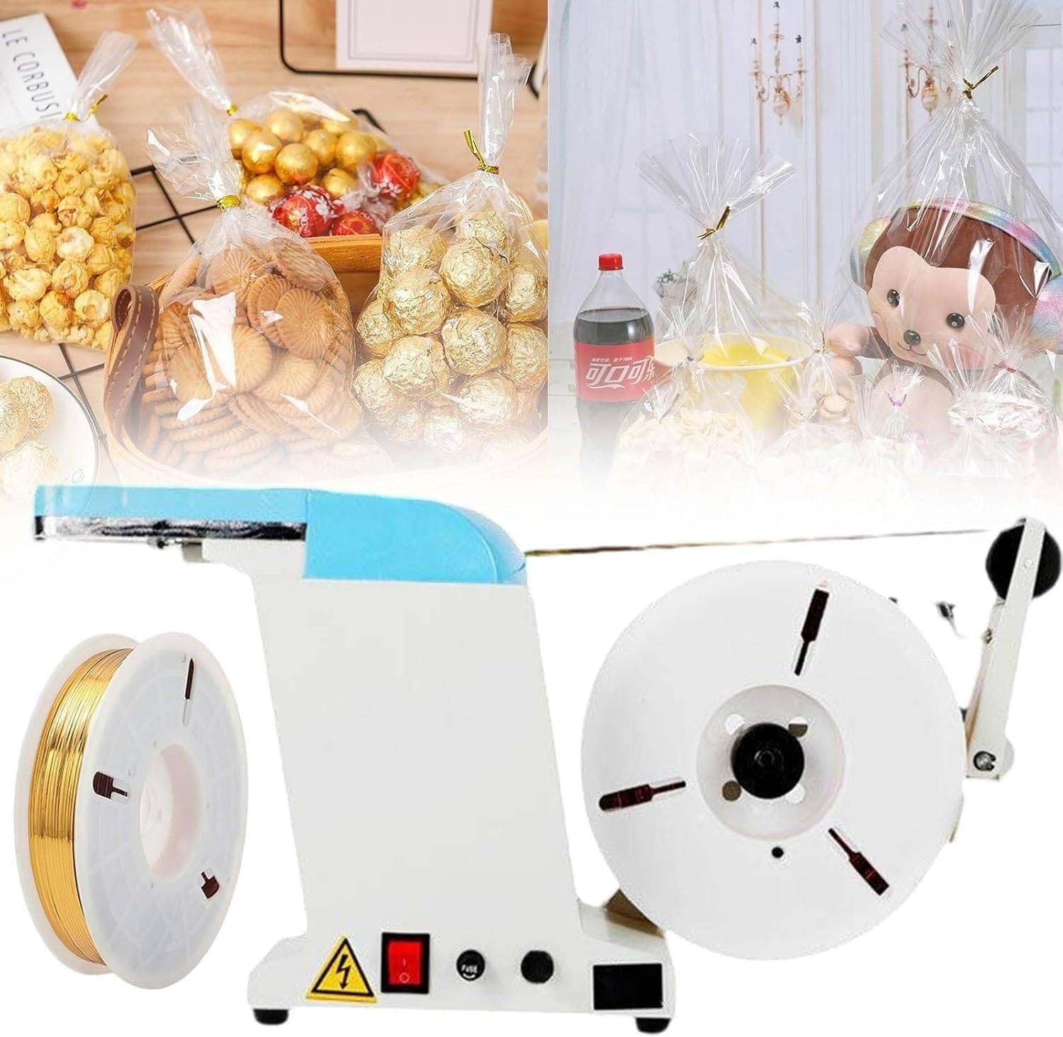 Halbautomatische Beutelverschlussmaschine, Twist-Bundler für Lebensmittelverpackungen, verstellbarer Durchmesser 0,1-1,2 mm, effiziente Beutelverschlussausrüstung für Supermärkte