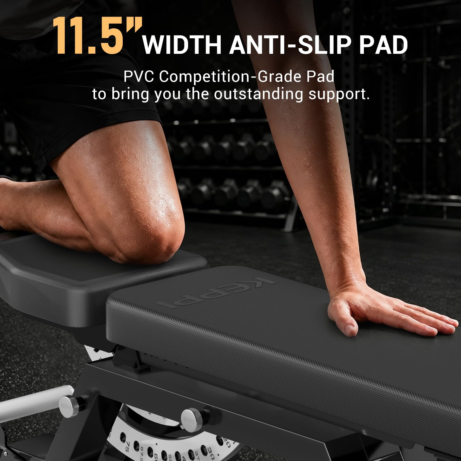 Bench6000 Weight Bench, Commercial Grade FID Workout Bench | 2200lb Flat Capacity, 11 Back&8 Seat Specialized Angles for Serious Lifters, 97lb Frame Weight with above 1 Gauge Support