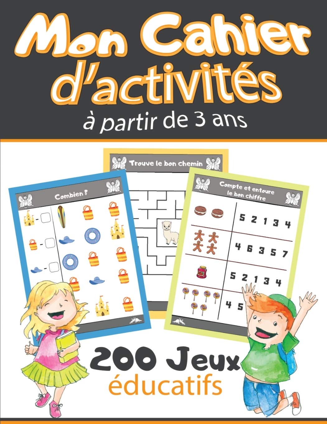 Mon Cahier d'activités à partir de 3 ans: J'apprends en m'amusant Livre d'activités logiques, réflexion et écriture Labyrinthes, cherche l'intrus, Je ... temps libre cadeau idéal pour vos enfants