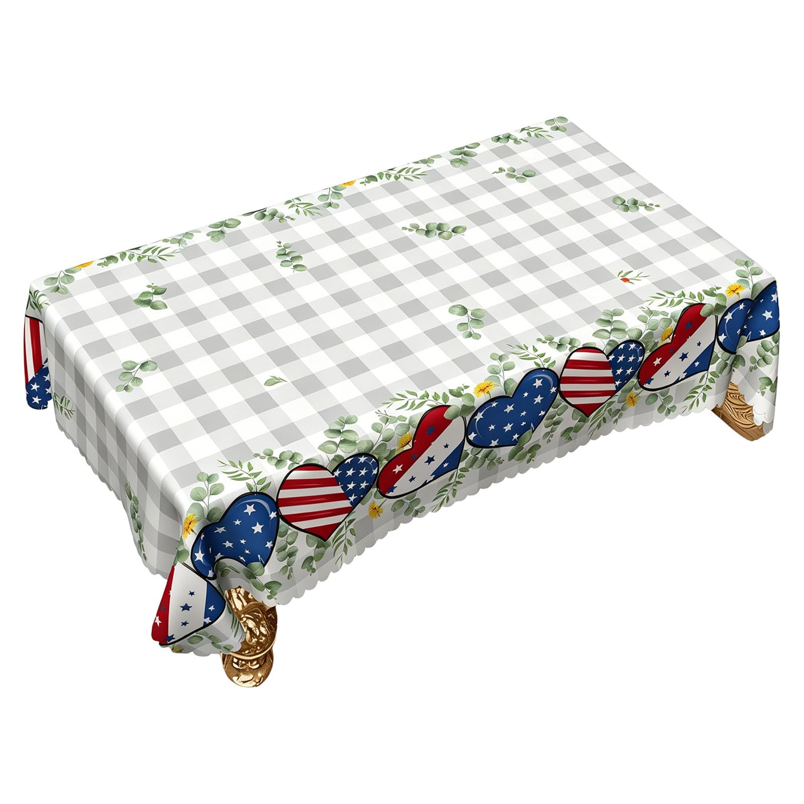 Kaeltsyn Patriotic Star Designs Tablecloth Soft for Indoor Outdoor Dining Old Fashion Dining Cloth