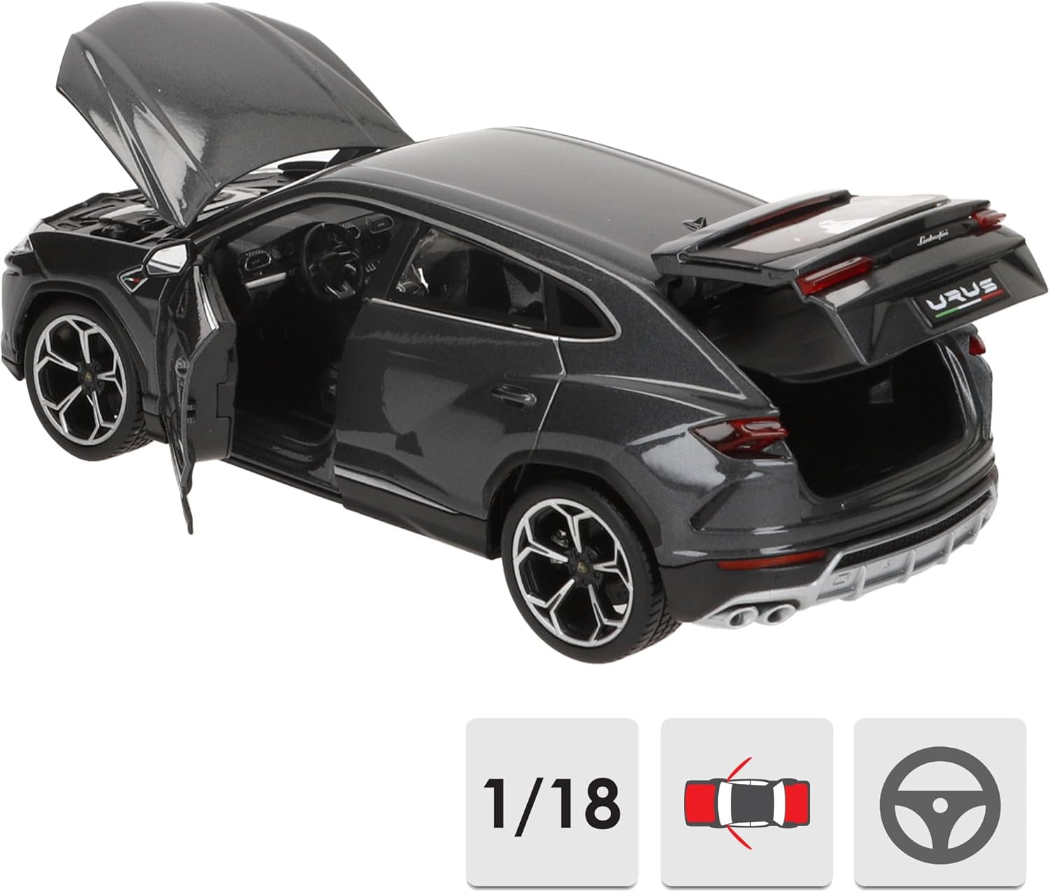Bburago B18-11042Y 1:18 Lamborghini Urus, Grey