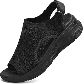 Women Arch Support Orthotic Walking Sandals Open Toe Adjustable Ankle Strap