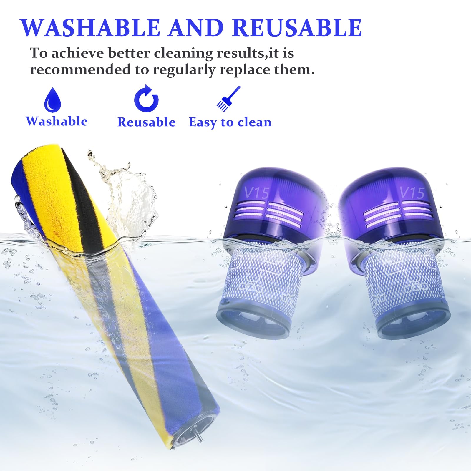 Wałek szczotkowy do odkurzacza Dyson V15 Detect Slim Absolute Total Clean Extra części zamienne (V15 szczotka z filtrem)