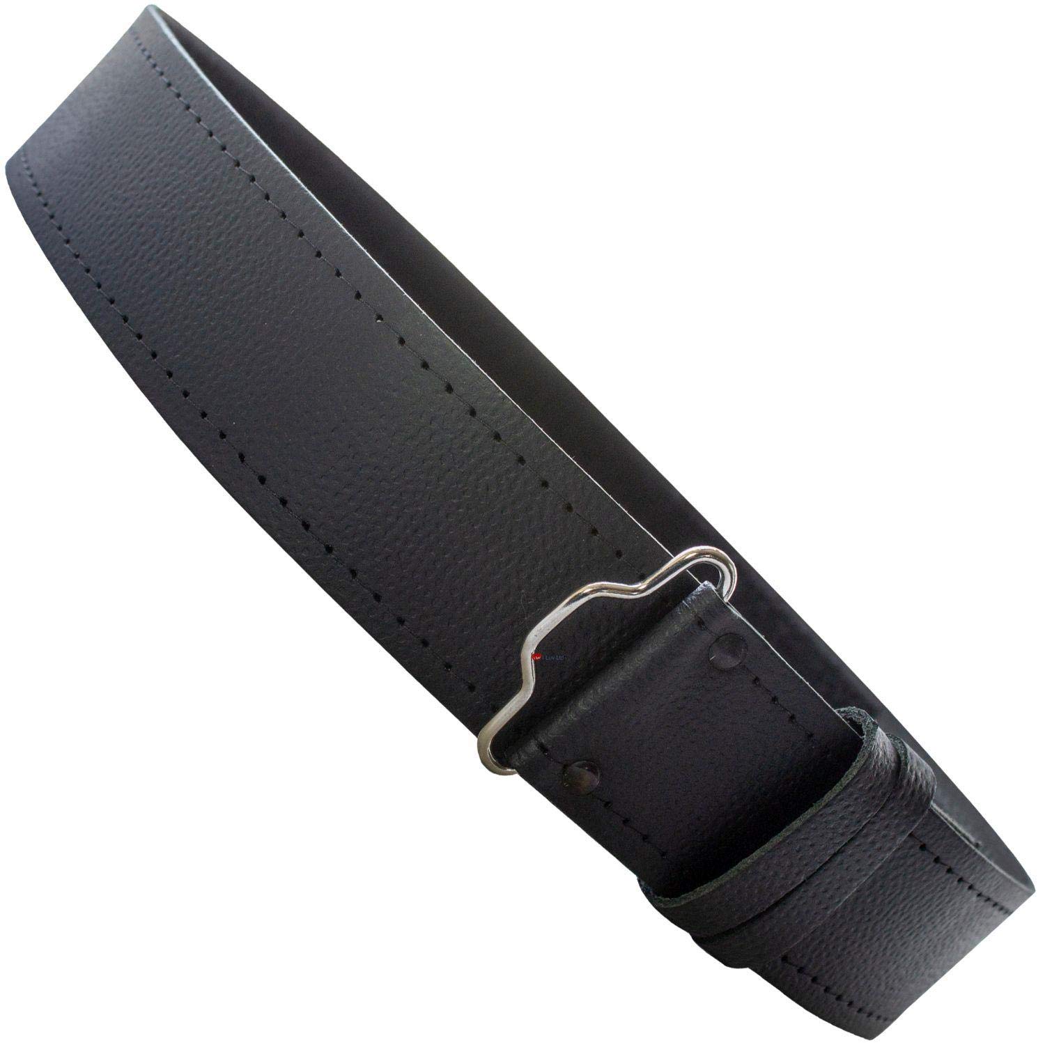 I LUV LTD Mens Leather Kilt Belt Grained Hook and Loop Scottish Made, Waist Size 28