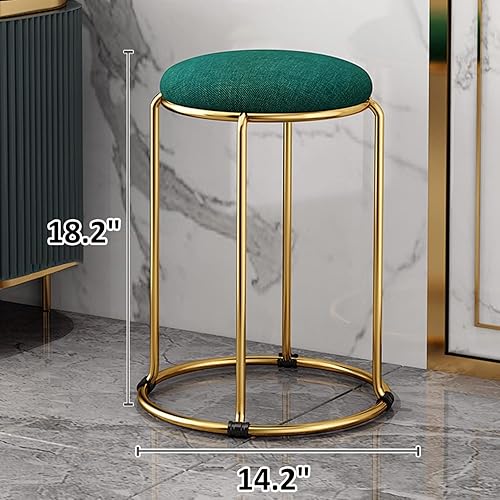 Miniatura 3 de Taburetes de bar de terciopelo de 18 pulgadas de alto, taburetes de bar sin espalda, taburetes de tocador, sillas redondas apilables, juego de 4,