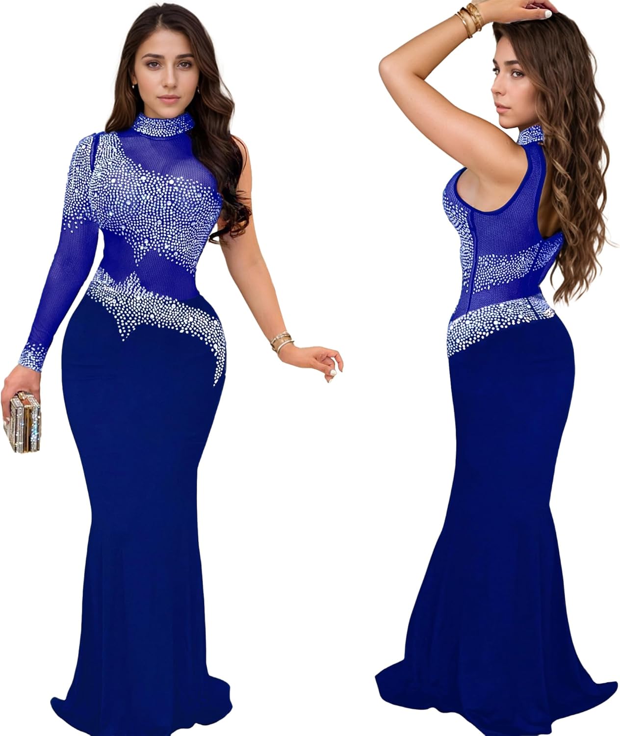 Nagfar Women Rhinestone and Sequin Birthday Party Sexy Club Night Out Holiday New Years Formal Dress - Image 5