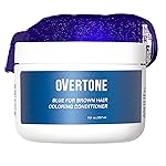 Overtone Semi Permanent Hair Color Conditioner, Indigo Iris, 8 oz, Nourishing, Damage-Free, Color Depositing Mask for All Hair Types with Shea Butter & Coconut Oil, Vegan & Cruelty-Free