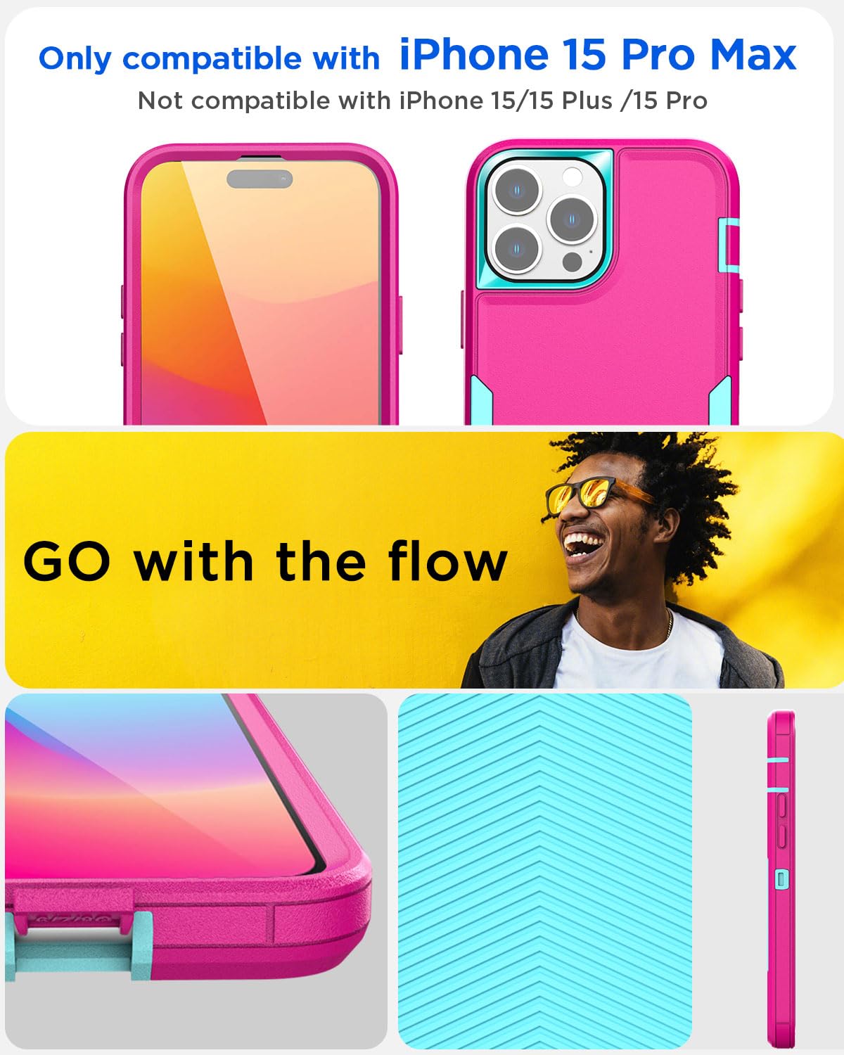 AICase For IPhone 15 Pro Max - Heavy Duty Military Grade Protection With Magnetic Mount