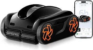 Pool Cleaner K60, 6H Runtime Cordless Robotic Pool Vacuum, Touch Screen, Smart Navigation, Cleans Floor, Walls, Waterline, Ideal for Above & In-Ground Pools, Self-Parking