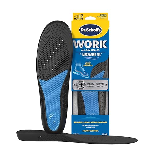 Dr. Scholl's Work Massaging Gel Advanced Insoles for Men Shoe Inserts