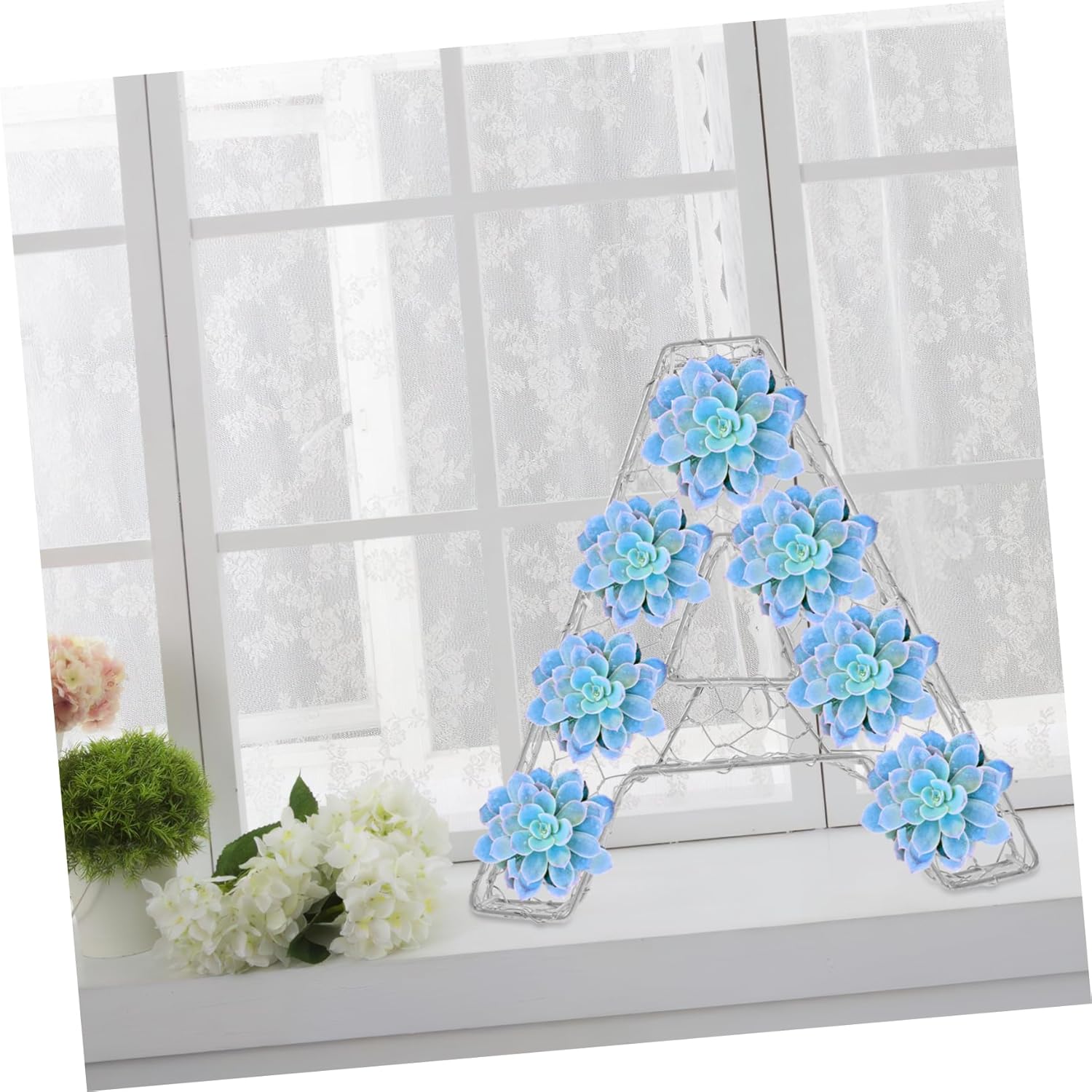 ORFOFE Letter Shape Planter with Sturdy Iron Frame for Succulents Decorative Wreath Holder for Home Elegant Proposals and Special Occasions