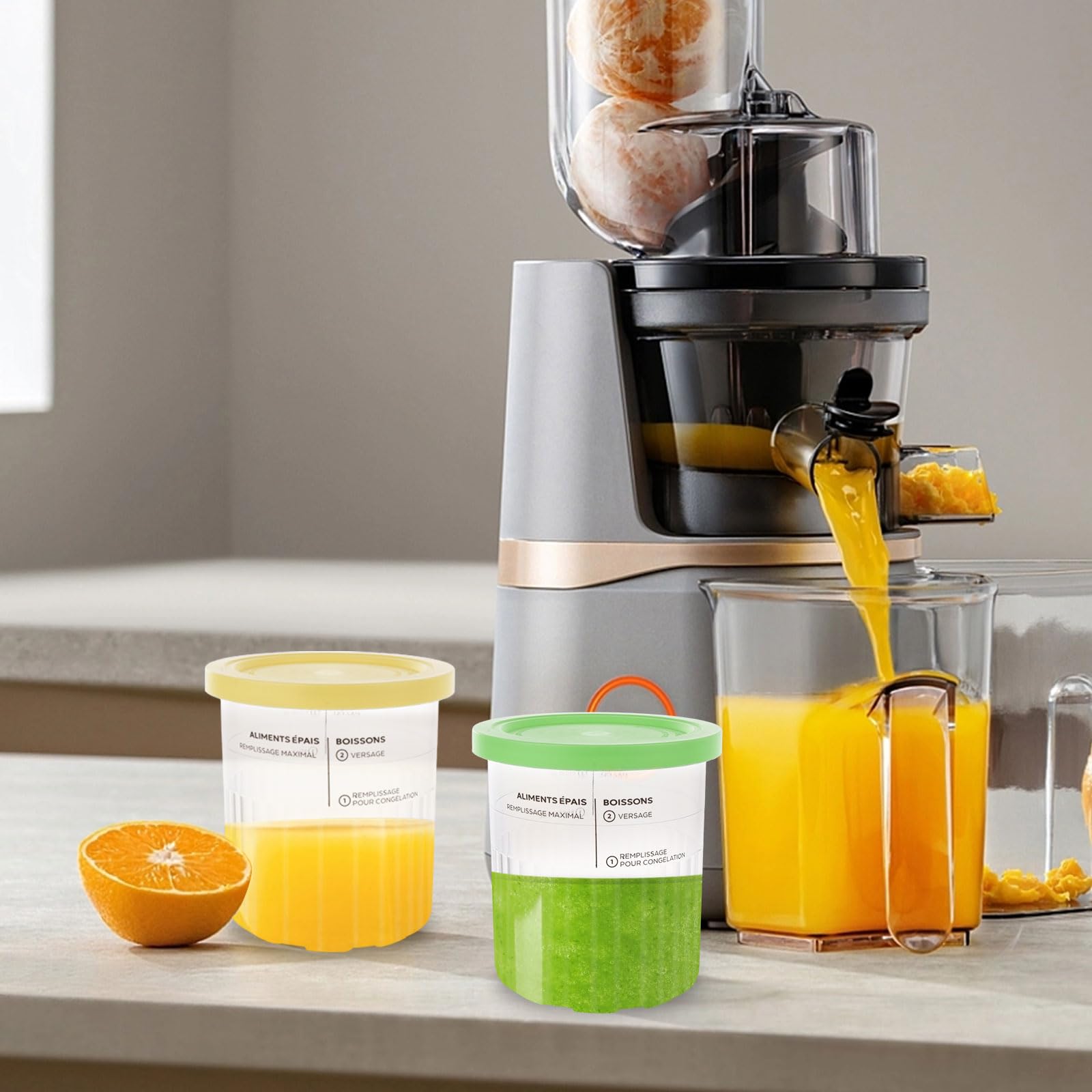 ASelected 4 Stück Behälter für Ninja Creami Eismaschine, 680 ml Eisbehälter mit Deckel für NC500 NC501-Serie Eismaschine Zubehör Creami Behälter Spülmaschinenfest