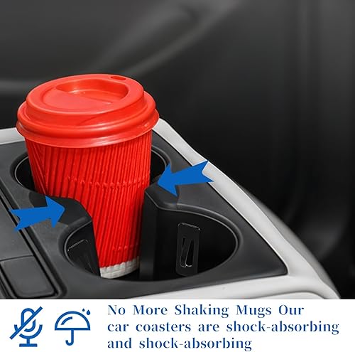 Miniatura 5 de 6 cojines para portavasos de automóvil con adhesivo fuerte, limitador de posición de portavasos para automóvil, limitador de taza de agua para