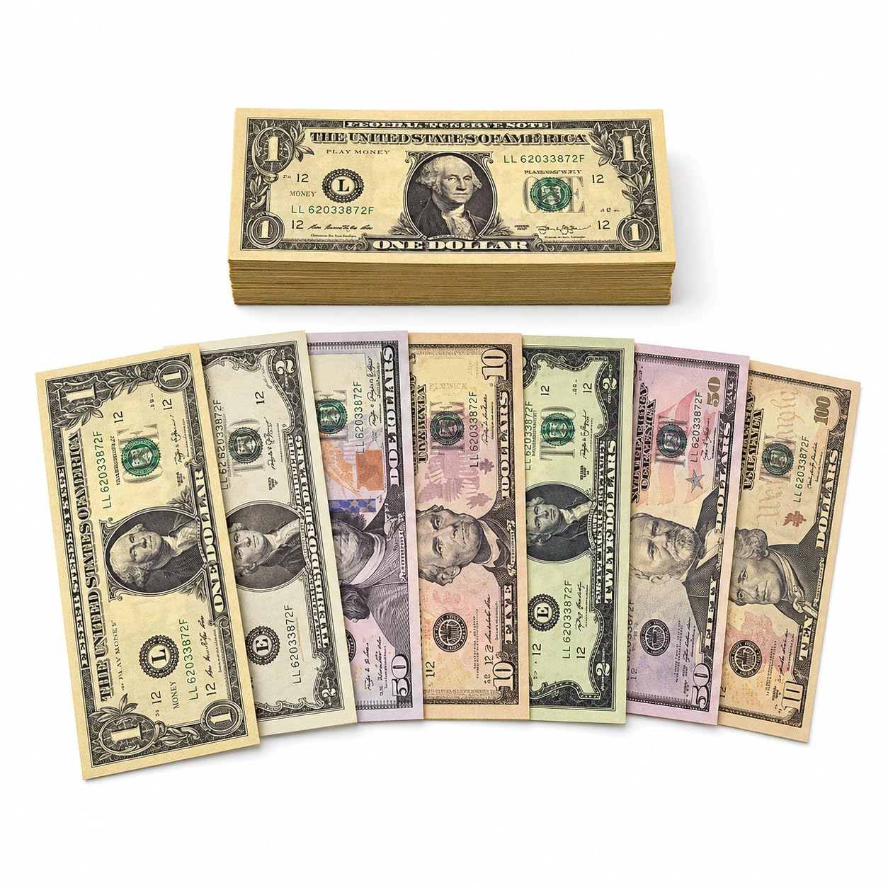 210 Pcs Prop Money Set, Fake Money, Realistic Fake Dollar Bills, Toy Cash Register & Shop Till Games, Dollar Bills Games, Classroom Math Learning Rewards, Party Decor and Film, Photo Propses