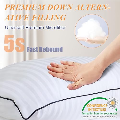 Miniatura 2 de Yettbea Juego de 2 almohadas decorativas, 20 x 20 pulgadas, lujosas almohadas decorativas para sofá, sofá o cama con relleno alternativo original de