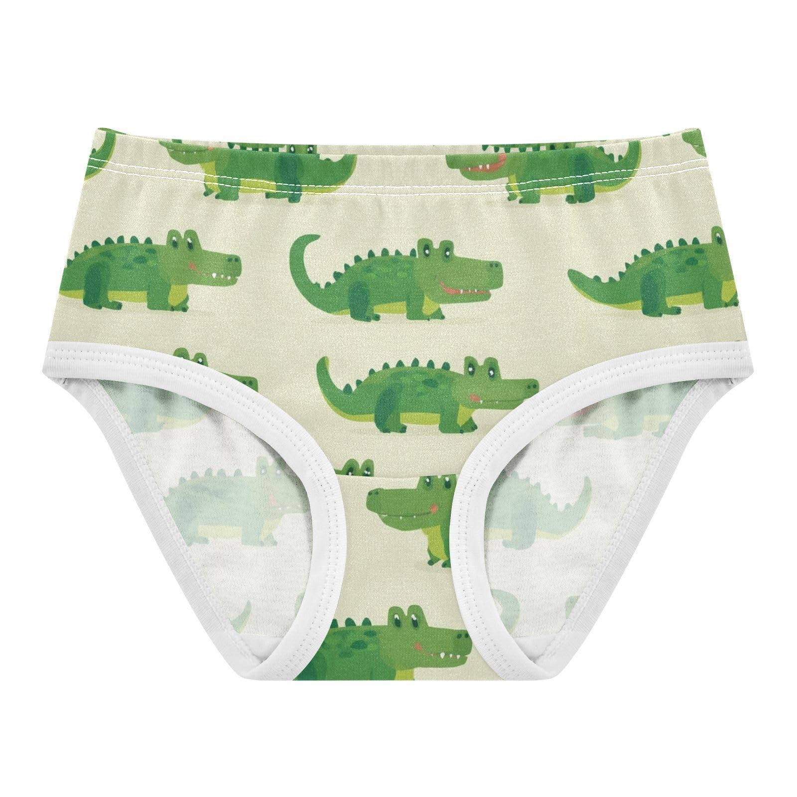 Wusikd Crocodiles Green Cartoon Girls Underwear Cotton Girls Briefs Soft Toddler Underwear 2T