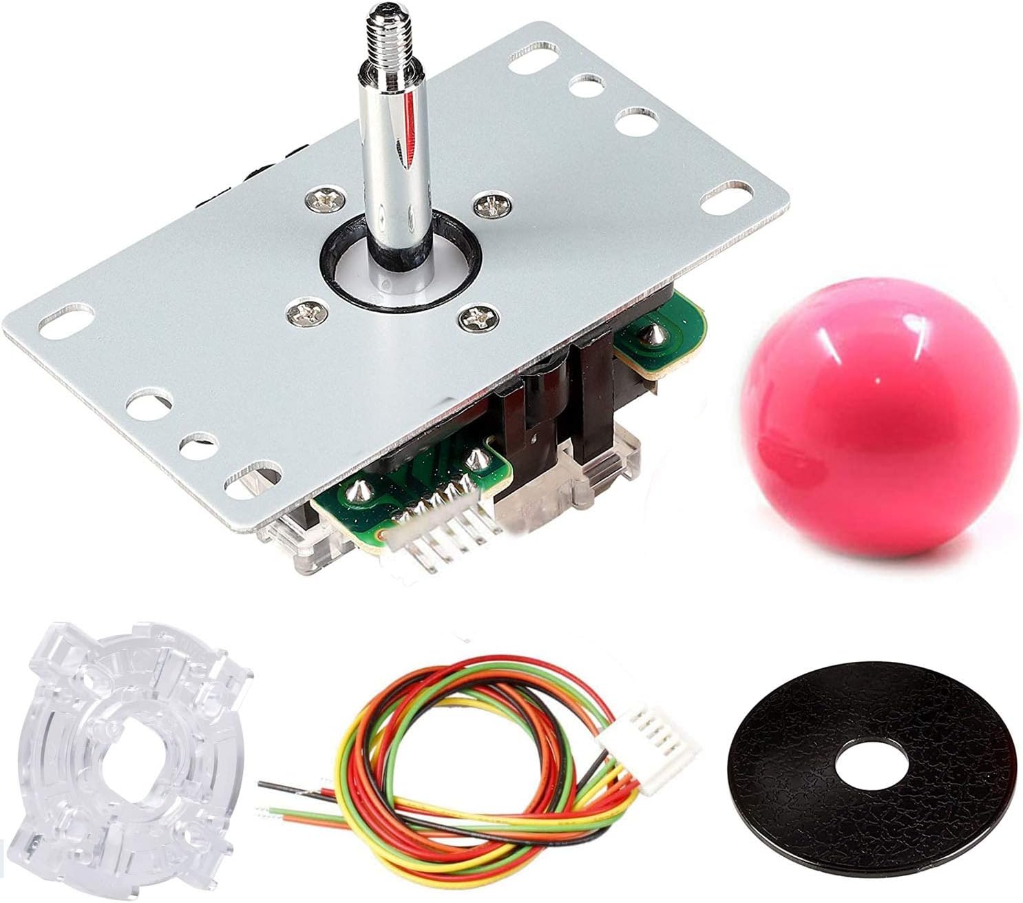 SANW@ Japan Original Arcade Joystick JLF-TP-8YT 4/8 Way Operation Adjustable with Black Ball Top and 5 Pin Wiring Harness : Video Games