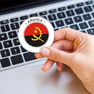 Guangpat 100 PCS Angola Flag Stickers for Angola Patriotic Decal Popular Country City Souvenir Labels Stickers for Water Bottles Laptop Computer Envelope Seals & Goodie Bags,1.5 Inch